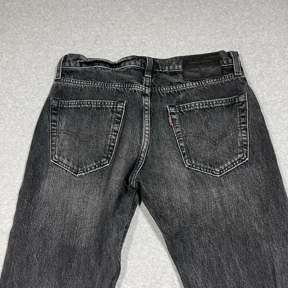 Levis Premium Jeans Mens 29x30 (Fit 30x28) Black 502 Taper Cotton Blend Stretch